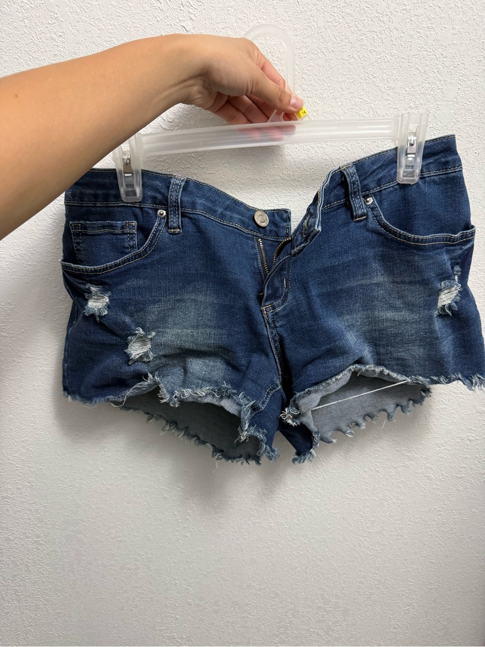 YMI Dark Blue Distressed Denim Cutoff Shorts